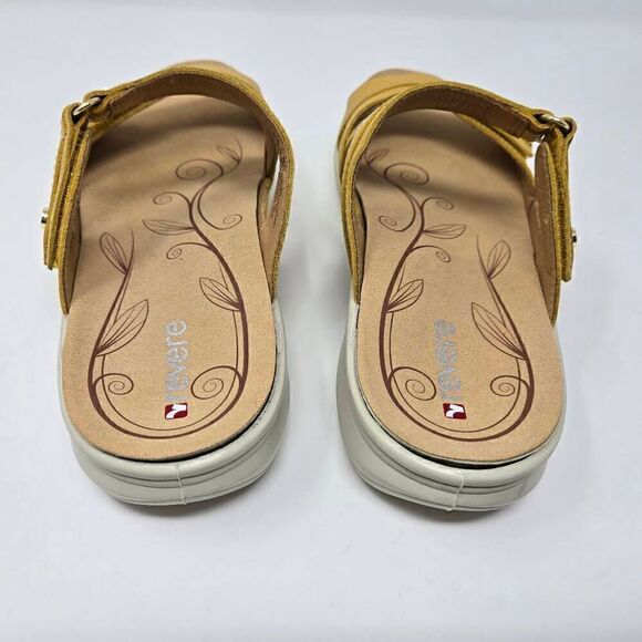 REVERE RIO LEATHER FRENCH MUSTARD ORTHOTIC COMFORT SANDALS WOMENS SIZE 10 M EUC - Picture 3 of 7